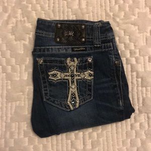 Miss Me Women’s Boot Cut Jeans Cross Embellished